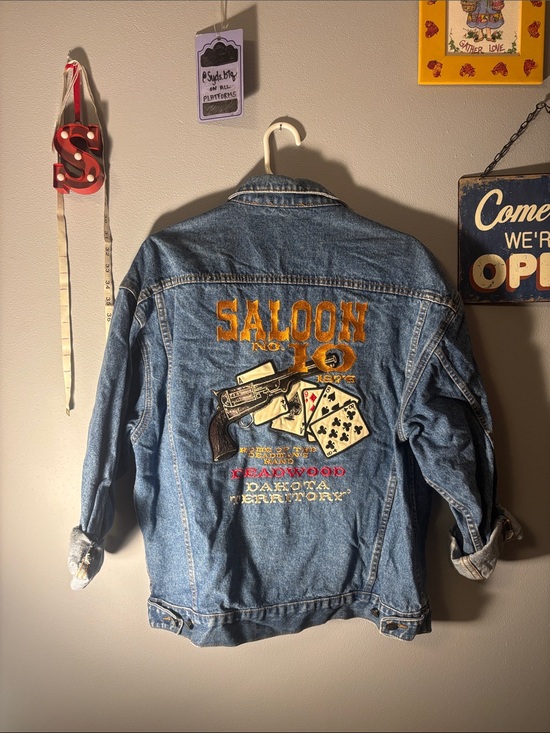 butterfield stage Jackets & Blazers - vintage Butterfield stage embroidered jean Jacket / unisex